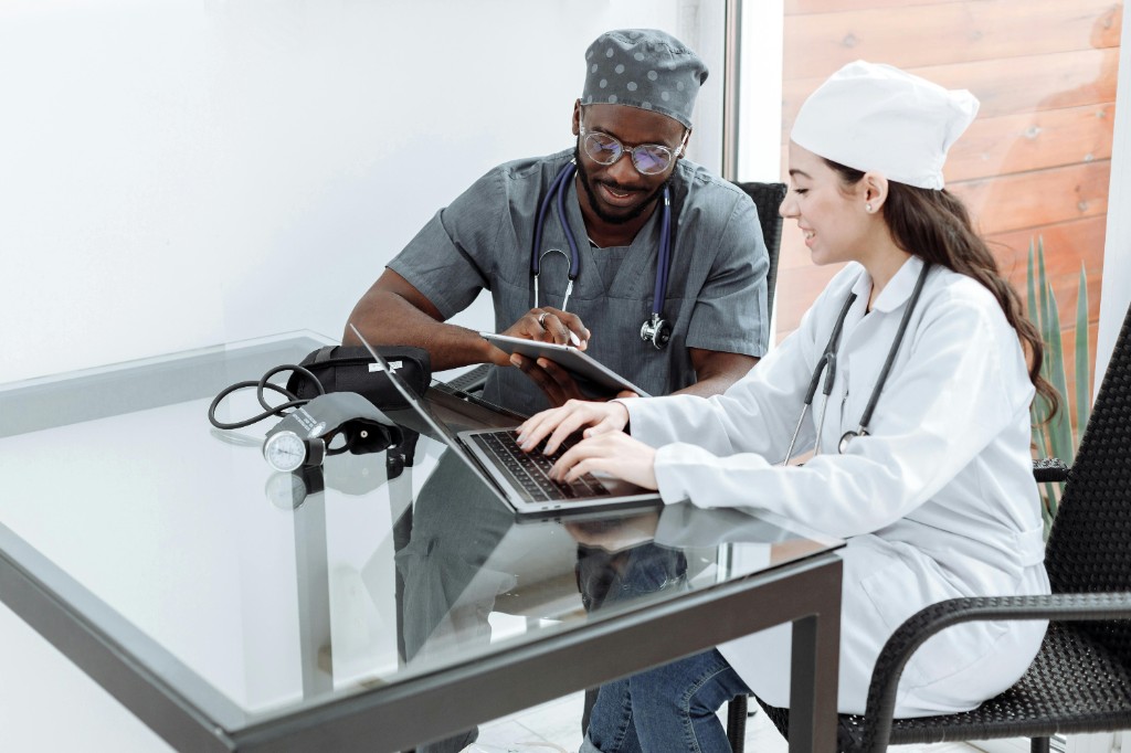 Healthcare professionals at work