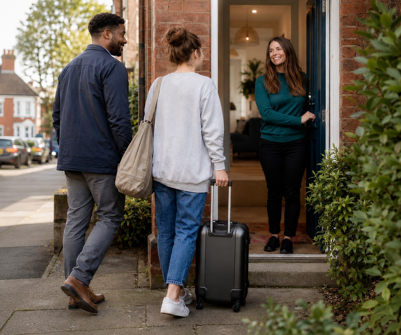 Guests welcomed at a home entrance for urgent crisis care support