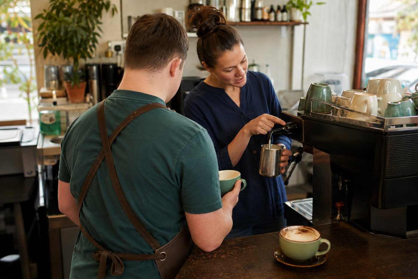 Hands-on skills training — learning to use a coffee machine with supportive coaching in a community setting